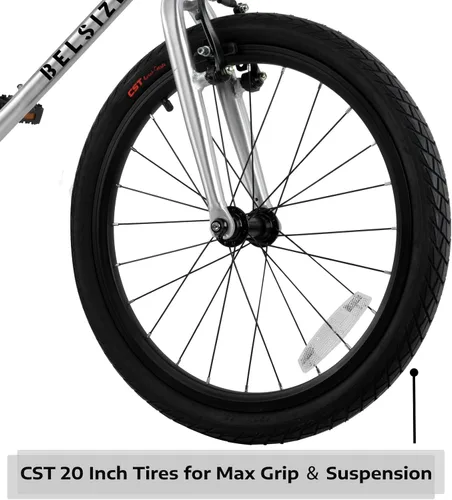 Vista 14 de A11N SPORTS BELSIZE - Bicicleta para niños de 20 pulgadas, bicicleta ligera de aleación de aluminio (solo 14.82 libras) para niños de 7 a 10 años