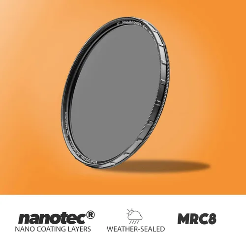 Vista 3 de 39mm X2 CPL Filtro Circular Polarizante para Lentes de Cámara - Vidrio Óptico AGC Polarizador Filtro con Paño para Lentes - MRC8 - Recubrimientos