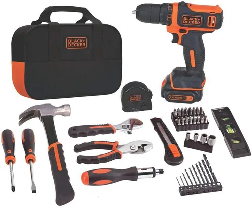 Vista 3 de BLACK+DECKER Kit de herramientas para taladro/hogar de 12 V MAX con kit de herramientas para colgar cuadros MarkIT (BDCDD12PK y BDMKIT101C)