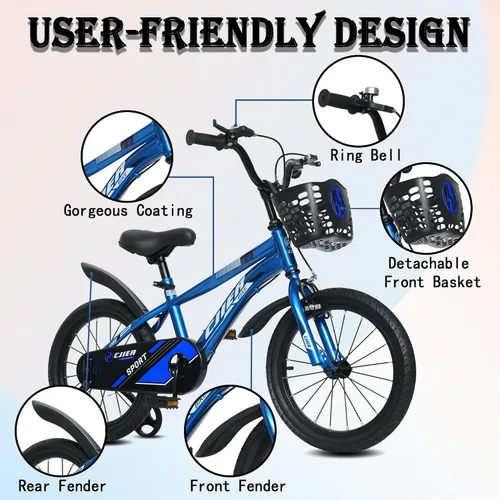 Vista 6 de DEYGIA Bicicleta para Niños, Bicicletas para Niños de 14 16 20 Pulgadas con Ruedas de Entrenamiento/Pata de Cabra para Niños y Niñas de 3 a 12 Años