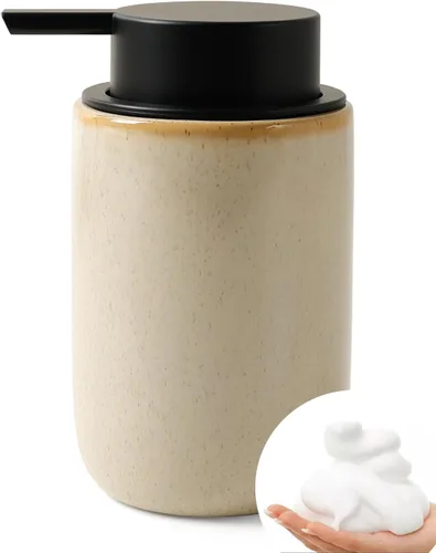 Vista 9 de BosilunLife Dispensador de jabón de espuma – Dispensador de espuma de cerámica para lavado de manos para baño, dispensador de jabón pequeño moderno