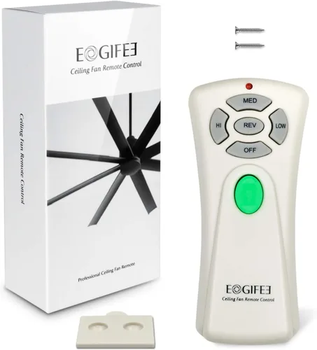 Vista 2 de Eogifee Ventilador de techo con control remoto inverso, atenuador de luz, control ajustable de 3 velocidades de reemplazo de Hampton Bay CHQ7080T