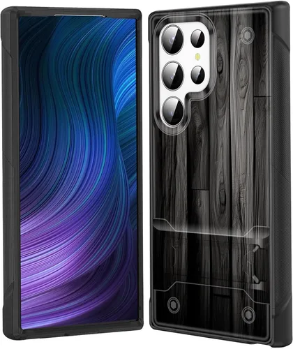Vista 75 de Funda para Galaxy S24 Plus con soporte, doble capa híbrida de policarbonato duro y silicona suave, resistente a prueba de golpes, funda protectora