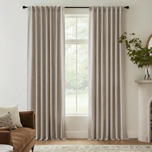 Vista 86 de RYB HOME Cortinas de lino texturizado 100% opacas de 84 pulgadas de largo, aislamiento térmico, privacidad, ahorro de energía para dormitorio, sala