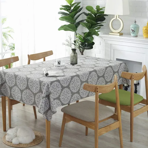 Vista 3 de Bringsine - Mantel de lino lavable, diseño vintage, varios tamaños