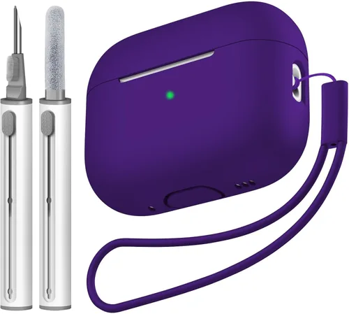 Vista 14 de Compatible con Airpods Pro 2 Case, Funda Protectora de Piel de Silicona Suave con Kit de Limpieza y Cordón Compatible para AirPod Pro de 2ª