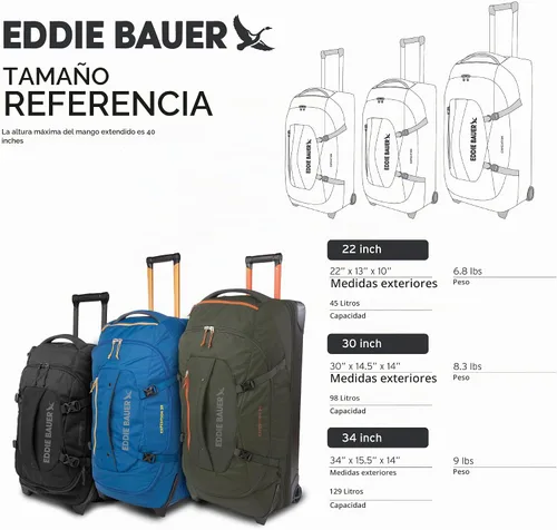 Vista 3 de Eddie Bauer Bolsa de lona Expedition 2.0 hecha de policarbonato resistente y nailon, Negro