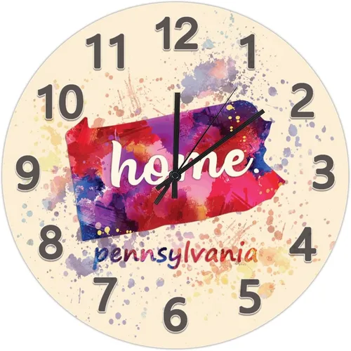 Vista 22 de UFunhome Reloj de pared con mapa del estado de Nevada, acuarela, Estados Unidos, reloj redondo de madera, funciona con pilas, silencioso, sin