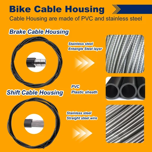 Vista 4 de weideer Cable de freno de bicicleta Cable de cambio Kit de carcasa de cable de bicicleta Kit de cable de freno de bicicleta Línea de transmisión
