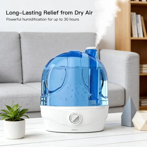 Vista 6 de AZEUS Humidificadores, humidificador ultrasónico de niebla fría de 2.8 litros para habitación grande, para la oficina, humidificadores silenciosos