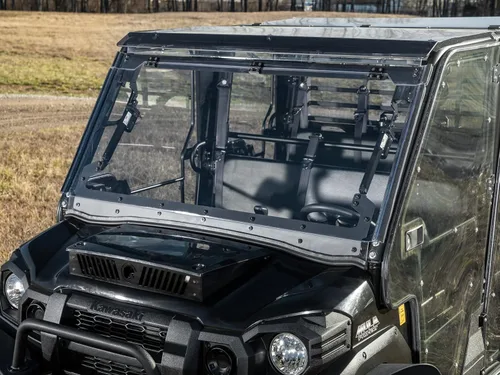 Vista 4 de SuperATV MaxDrive Power - Parabrisas abatible compatible con Kawasaki Mule Pro DX, Pro DXT, Pro FX, Pro FXT Ranch Edition, Pro FXT, policarbonato