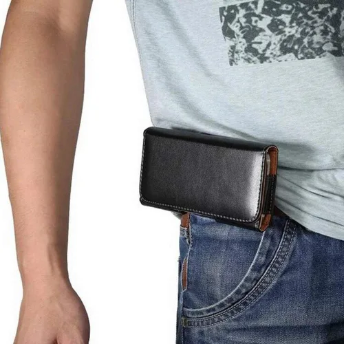 Vista 6 de Funda de cuero negro para Xiaomi Mi 10 Lite 5G/Poco X3 NFC Horizontal Cinturón Clip Holster para Redmi 10X 9 9A 9C K30 Pro Redmi Note 9 Pro Max