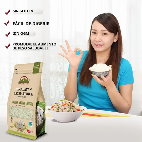 Vista 5 de Himalayan Chef Arroz Basmati, arroz de grano extra largo, esponjoso, de cocción rápida, aromático, 10 libras (el embalaje puede variar)