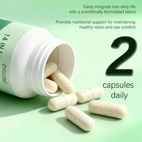 Vista 9 de Suplemento avanzado de vitaminas para los ojos 14 en 1 con luteína, zeaxantina, extracto de arándano y zinc para adultos, apoya la visión, la mácula