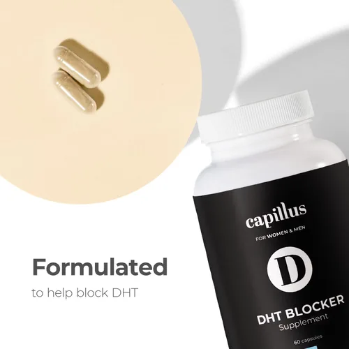 Vista 3 de Capillus Bloqueador de DHT para mujeres para el crecimiento del cabello DHT bloqueador para hombres, vitaminas para el cabello para la pérdida