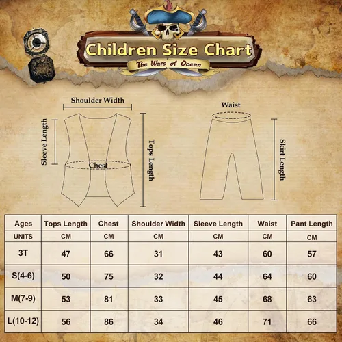 Vista 7 de Joy Bang Disfraz de pirata para niños, disfraces de bucanero de Halloween para niños y niñas de 3 a 12 años, juego de rol de simulación de cosplay