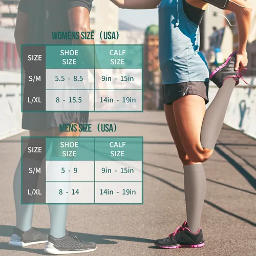 Vista 137 de Paquete de 3 pares de calcetines de compresión médica para mejorar la circulación de mujeres y hombres, para correr, hacer deporte y amamantar