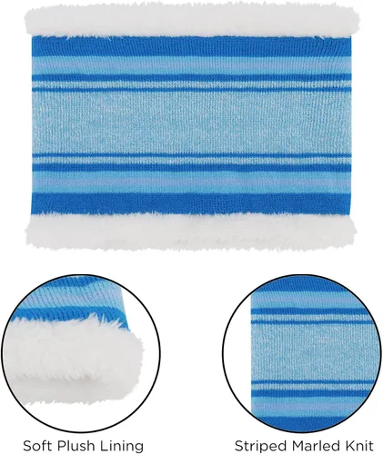Vista 5 de Nickelodeon Conjunto de gorro y manoplas de invierno para niños gorro azul para niños de 2 a 4 años Juego de bufanda