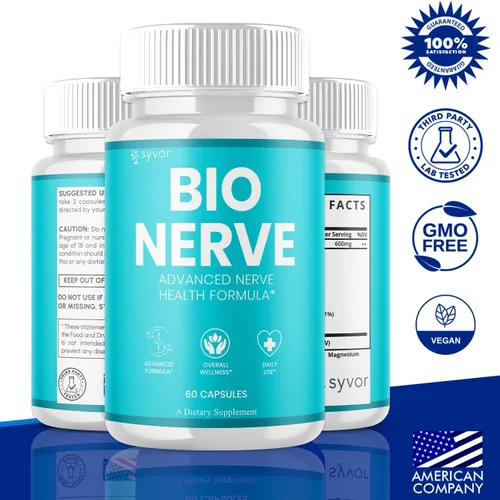 Vista 2 de Paquete de 2 cápsulas Bio Nervio, píldoras oficiales de suplemento BioNerve con todos los ingredientes naturales, suplemento de fórmula avanzada