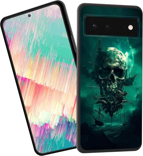Vista 75 de for Google Pixel 4 XL Case,Slim Shockproof TPU Soft Rubber Silicone Cover Phone Case for Google Pixel 4 XL,Blue Skull Headphone