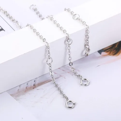 Vista 5 de Sllaiss Juego de 3 pulseras de plata de ley 925 para collar de longitud ajustable de 20in 30in 39in