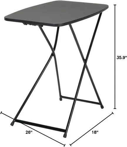 Vista 3 de COSCO Mesa de actividades plegable personal multiusos, altura ajustable, 2 unidades, color negro