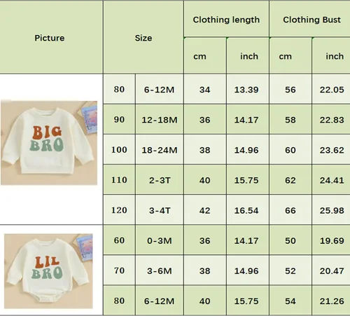 Vista 7 de Big BrotherSister Little BrotherSister Matching Outfits Infant Toddler Baby Girl Boy Sweatshirt RomperShirt Top
