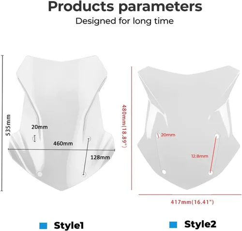 Vista 2 de Windscreen Windshield Wind Shield Screen Protector Parts Compatible with BMW R1200GS R 1200 GS LC R1250GS R1200GS R1250GS ADV Adventure Style1 Black