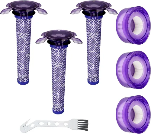 Vista 8 de Juego de 6 filtros de repuesto para aspiradoras Dyson V7, V8 Animal y V8 Absolute inalámbricas, 3 filtros post, 3 filtros pre, reemplaza la pieza