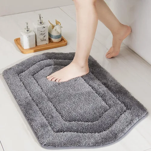 Vista 48 de COSY HOMEER Alfombras de Baño Extra Gruesas para Baño - Juegos de Alfombras Antideslizantes de Lino de Baño Suave Felpa 100% Poliéster Fuerte Sala