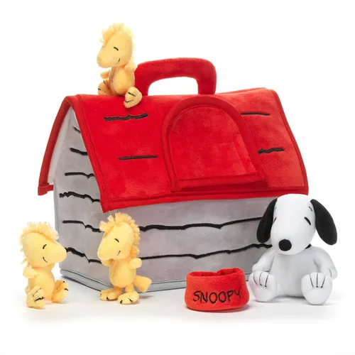 Vista 3 de Lambs & Ivy Juego clásico de casa de perro de peluche Snoopy con 5 juguetes
