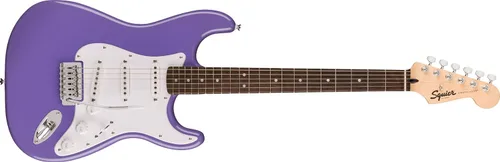 Vista 10 de Guitarra eléctrica Squire Sonic Stratocaster, Sunburst de 2 colores, diapasón de madera de arce, protector blanco
