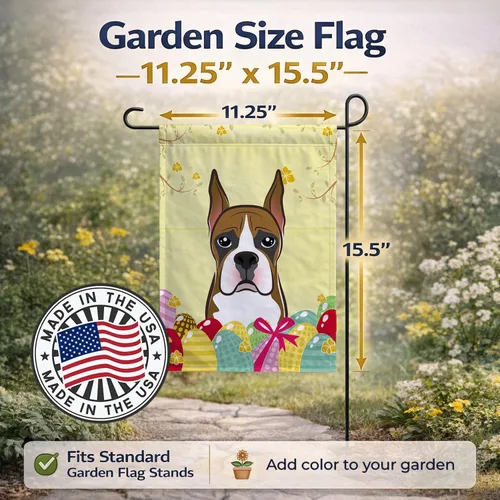 Vista 335 de Caroline's Treasures BB1923GF Bandera decorativa para jardín con diseño de Border Collie, para caza de huevos de Pascua, para jardín, jardín, patio