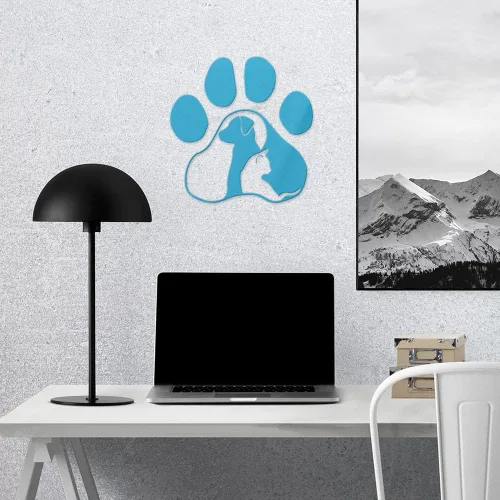 Vista 7 de Adhesivos adhesivos de pata de perro y gato 2 (azul celeste) (juego de 2) calcomanías de vinilo impermeables de alta calidad para laptop, teléfono