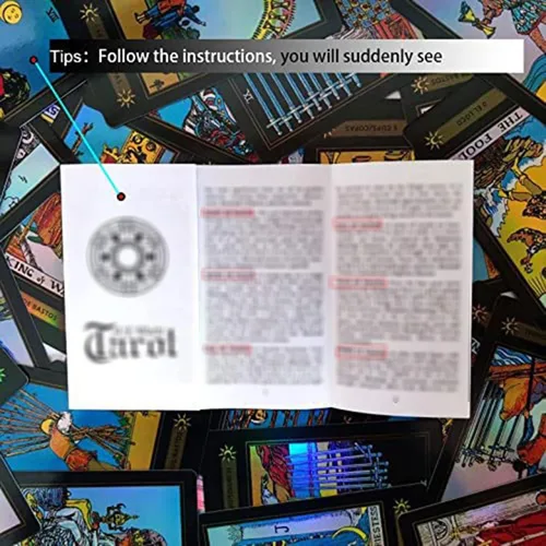 Vista 2 de VOVCIG Cartas de Tarot bilingües - Inglés y Español, Incluye Libro Guía y Mantel Especial