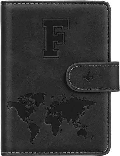 Vista 70 de Funda para Pasaporte Personalizada con Letra de la A a la Z, Billetera de Viaje con Bloqueo RFID, Funda para Pasaporte, Estuche para Pasaporte