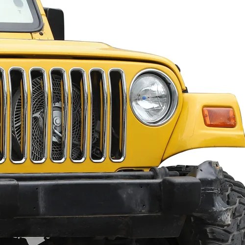 Vista 3 de Insertos de parrilla delantera para Jeep Wrangler TJ 1997-2006 (cromado)