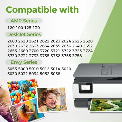 Vista 2 de Cartuchos de tinta 65XL Negro/Color Pack de repuesto para tinta HP 65 XL 65XL HP65 HP65XL para uso en impresoras 5000 5055 3755 3700 3772 3722 2600