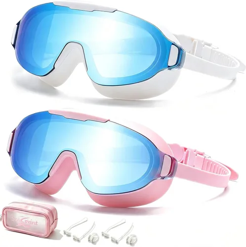 Vista 12 de Gafas de natación, gran angular antivaho y a prueba de fugas UV, gafas de natación de moda para hombres y mujeres