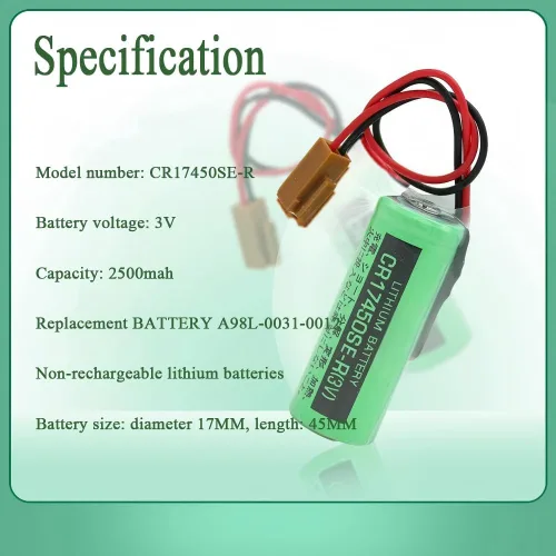 Vista 2 de Paquete de 50 baterías de repuesto PLC de 3 V 2500 mAh para CR17450SE-R A98L-0031-0012 CR17450-17450, serie CNC FANUC