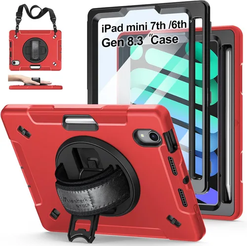 Vista 20 de Funda para iPad mini 5/4 de 7.9 pulgadas: Funda de TPU para iPad mini 5ª/4ª generación 7.9 pulgadas 2019/2015 con protector de pantalla, soporte