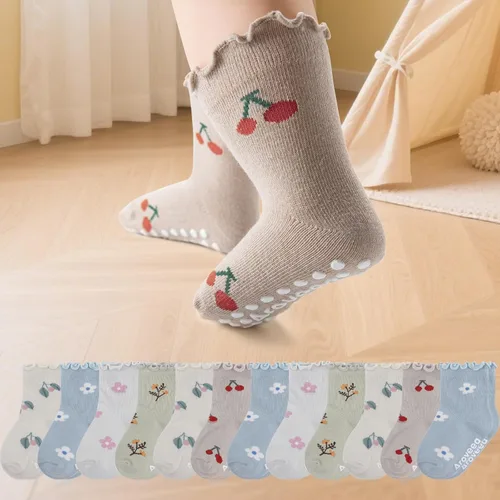 Vista 42 de Calcetines tobilleros antideslizantes para bebé, paquete de 12 para niños y niñas, calcetines de algodón para bebés Animal1