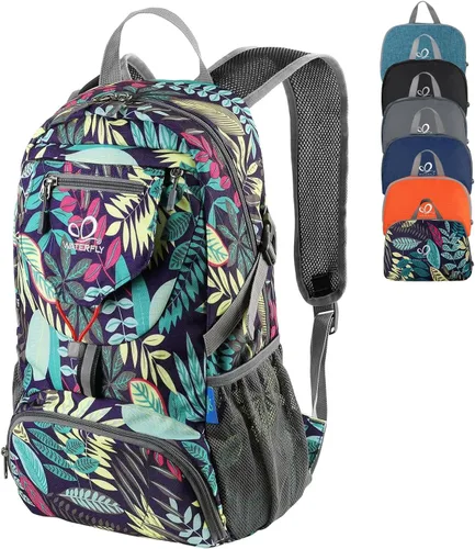 Vista 18 de WATERFLY Mochila pequeña ligera y plegable: mochila de 20 l ultra ligera, plegable, de senderismo, de viaje, de camping, de día, para hombre y mujer
