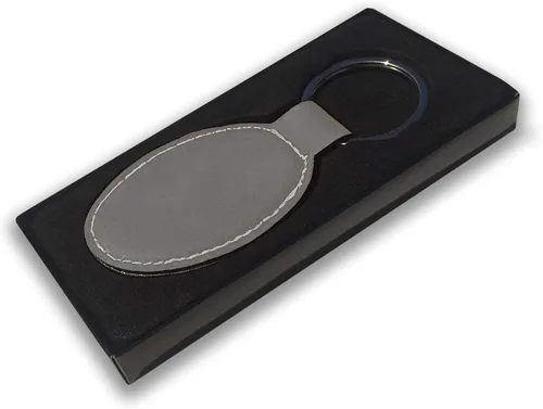 Vista 3 de LaserGram Llavero ovalado, Virgen de Guadalupe, grabado personalizado incluido (gris)