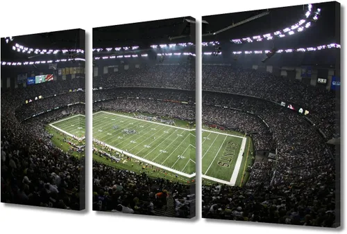 Vista 26 de TUMOVO MetLife Stadium - Decoración de pared de Nueva York, 3 piezas, lienzo, arte de pared para decoración del hogar, juegos de fútbol americano