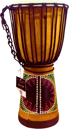 Vista 11 de Tambores Djembe Drum Djembe es un tambor de copa cubierto de piel de cabra con cuerda, tocado por manos estilo África occidental (4x8) Diseñado