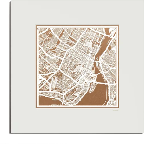 Vista 178 de O3 Design Studio San Diego, CA Paper Cut Map Matted Grey 20x20 in Paper Art