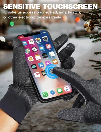 Vista 3 de rivmount Guantes cálidos de invierno para hombres y mujeres, pantalla táctil y antideslizantes, perfectos para ciclismo, correr, viajar, conducir