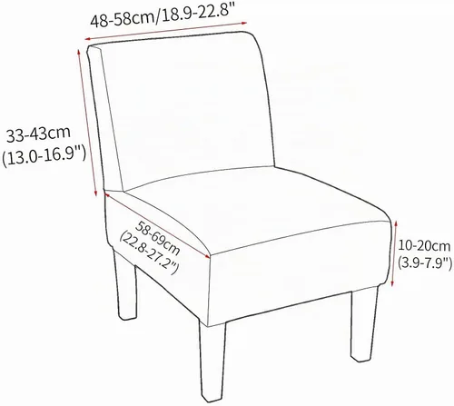 Vista 5 de Funda para silla decorativa sin brazos, funda para silla sin brazos de gran tamaño, elástica, universal, de tela fina, protector de muebles Azul