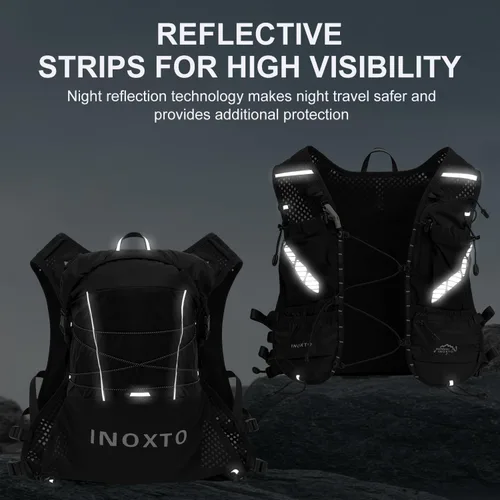 Vista 6 de IX INOXTO Running Vest Hydration Backpack, Lightweight Running Backpack Hydration Pack with 1.6L Water Bladder Daypack for Trail Running Hiking